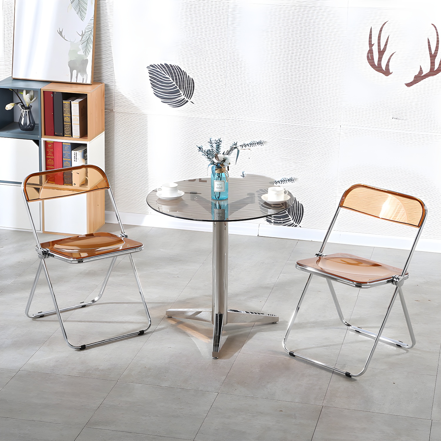 Contemporary Acrylic Indoor Recliner Chair Solid Colour Standard with Legs