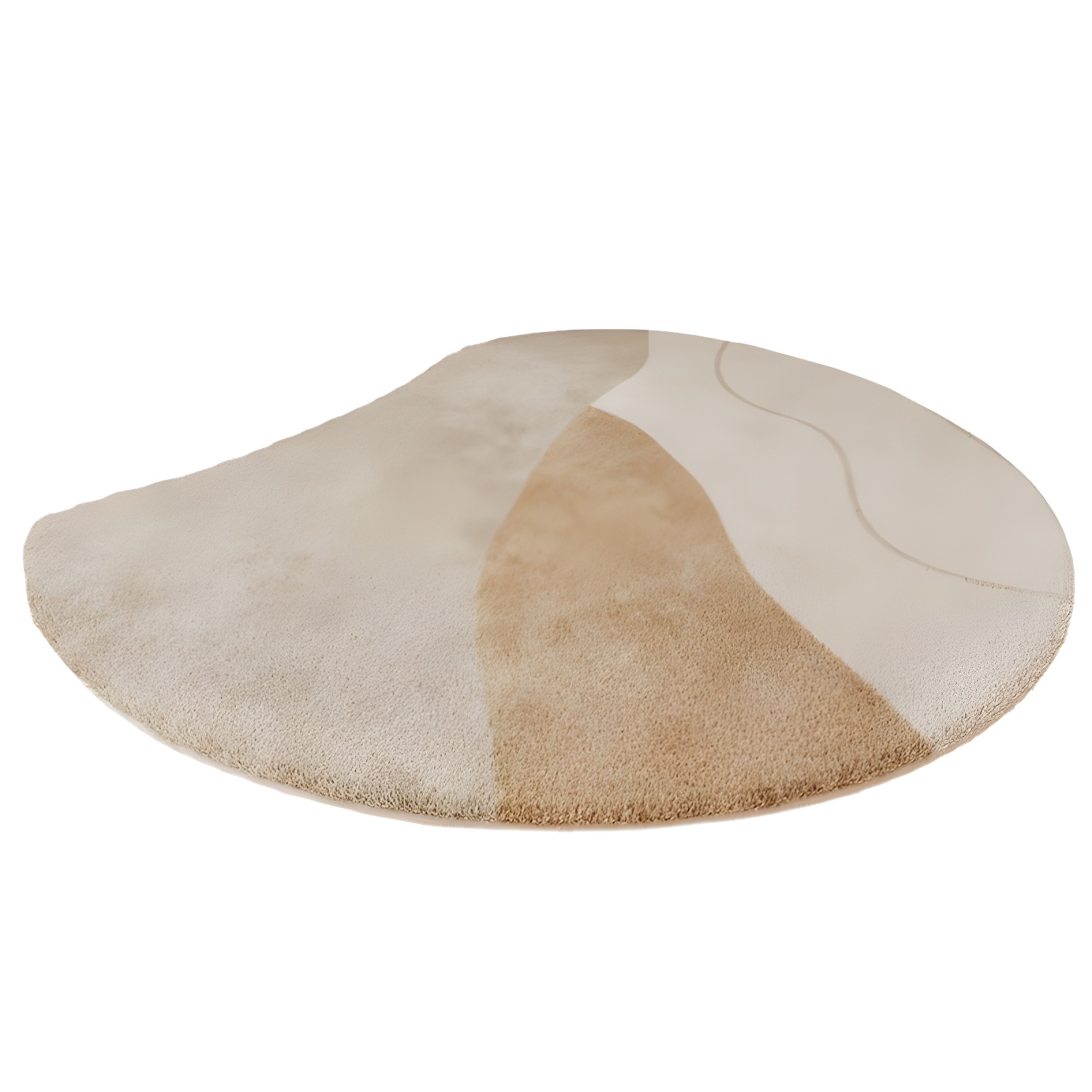 Abstract Print Pet Friendly Lambswool Modern Round Living Room Area Rug