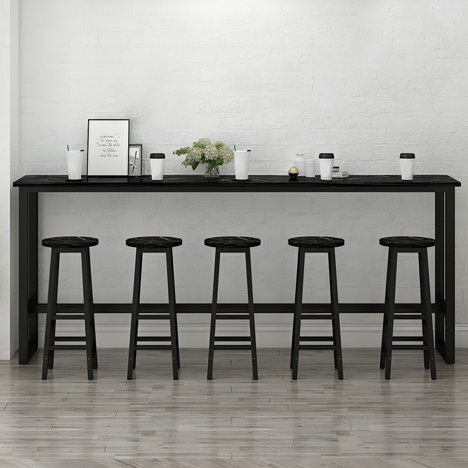 Rectangle Contemporary Wood Bar Height Cocktail Table for Dining Room