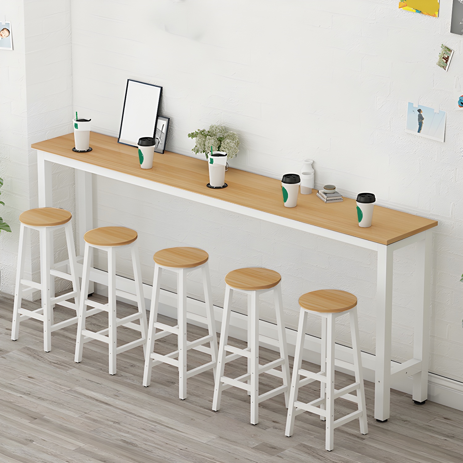 Contemporary Style Rectangle Wood Counter-height Pub Table for Kitchen