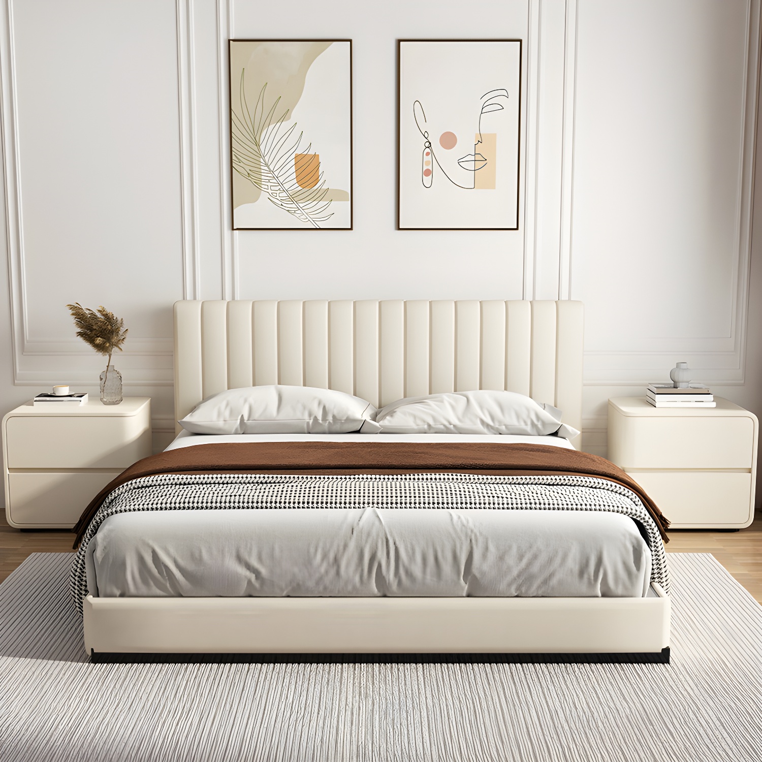 Contemporary Accent Table Nightstand Engineered Wood With Drawers for Bedroom