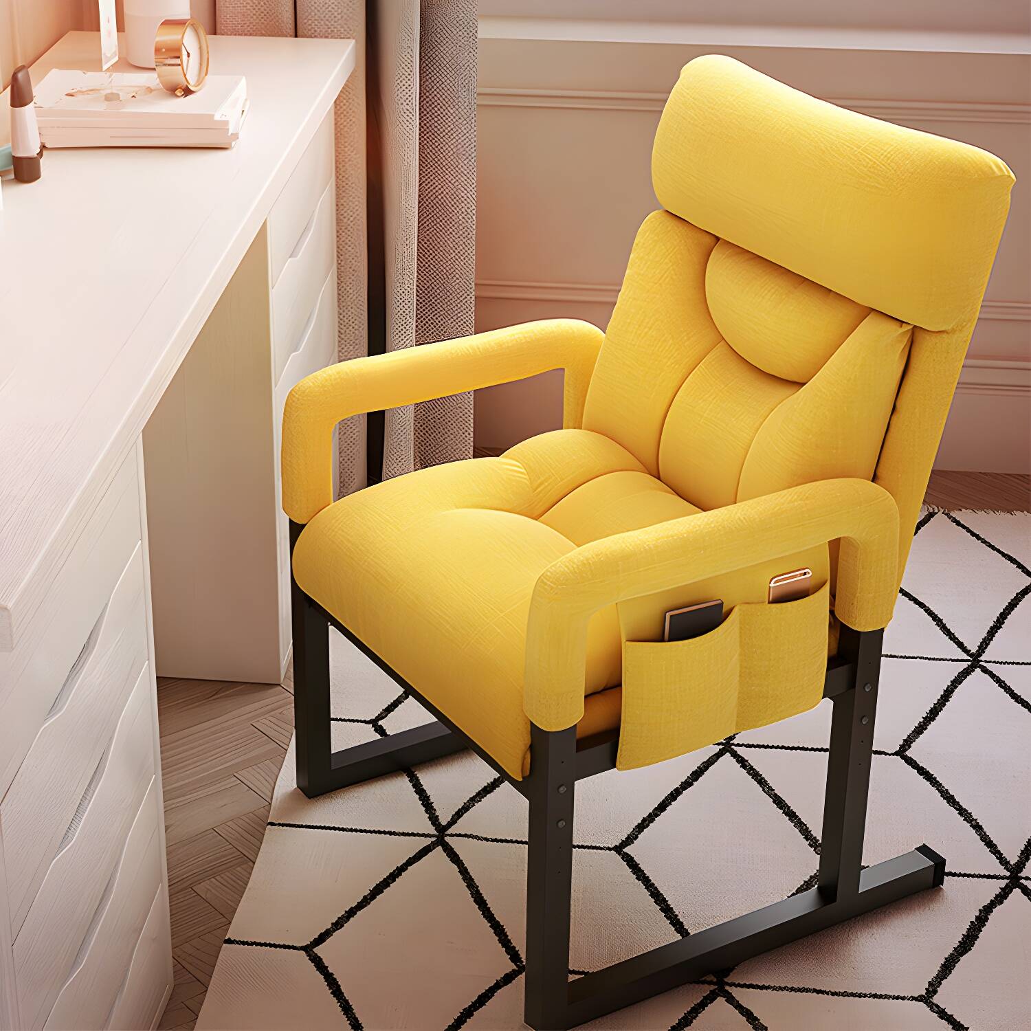 High Back Ergonomic Task Chair, Tilt Mechanism and Pillow Included