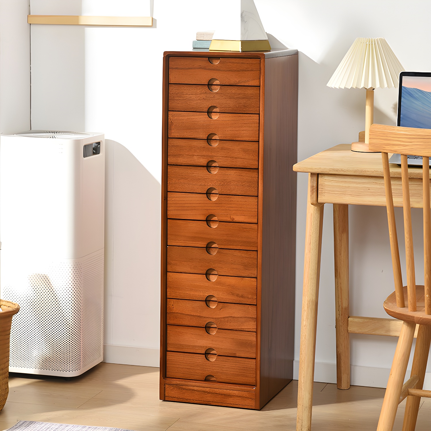 Solid Wood Vertical Wood Top Lingerie Chest with Soft-Close Drawers