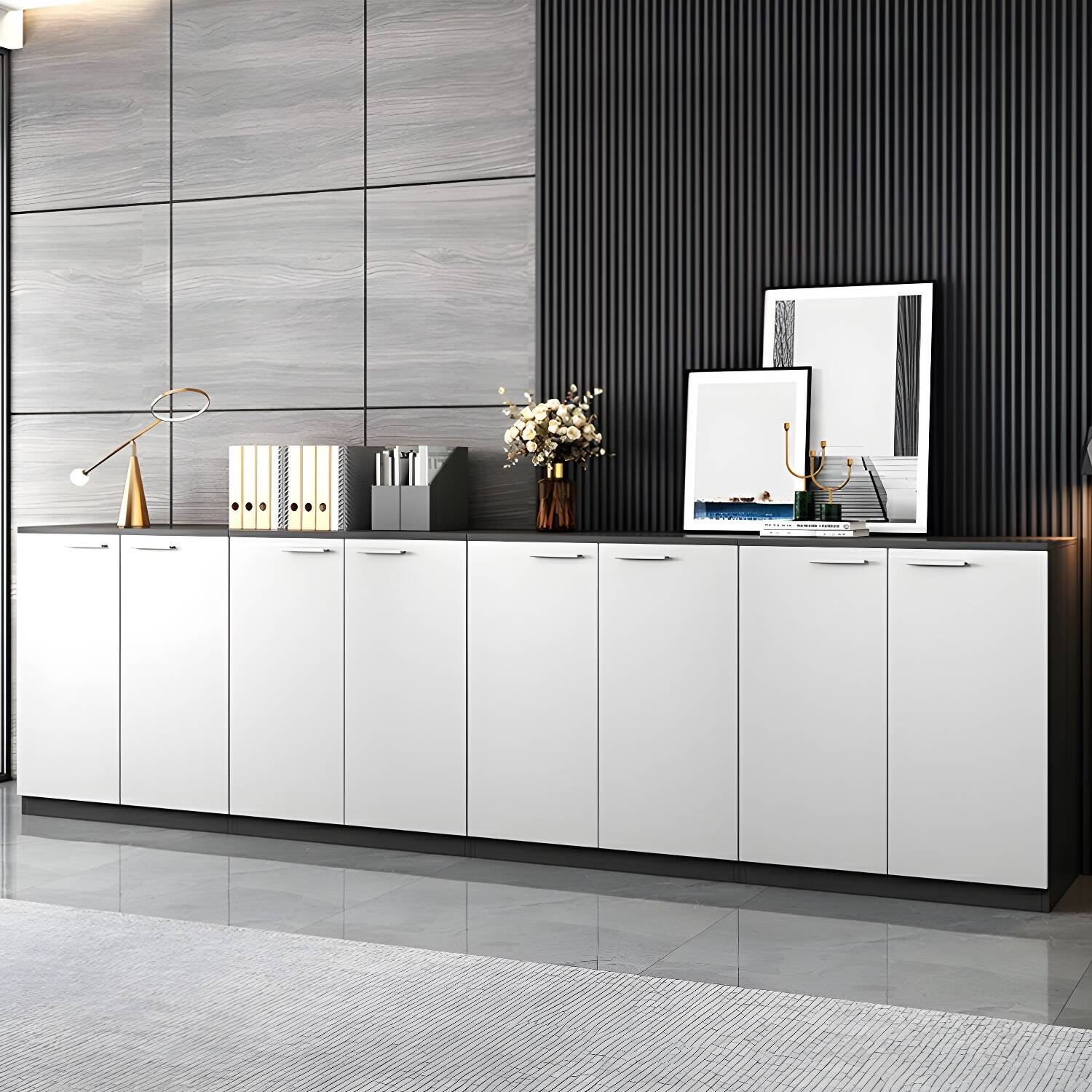 Wood Vertical Filing Cabinet with Shelves, Large Size & Warranty Included