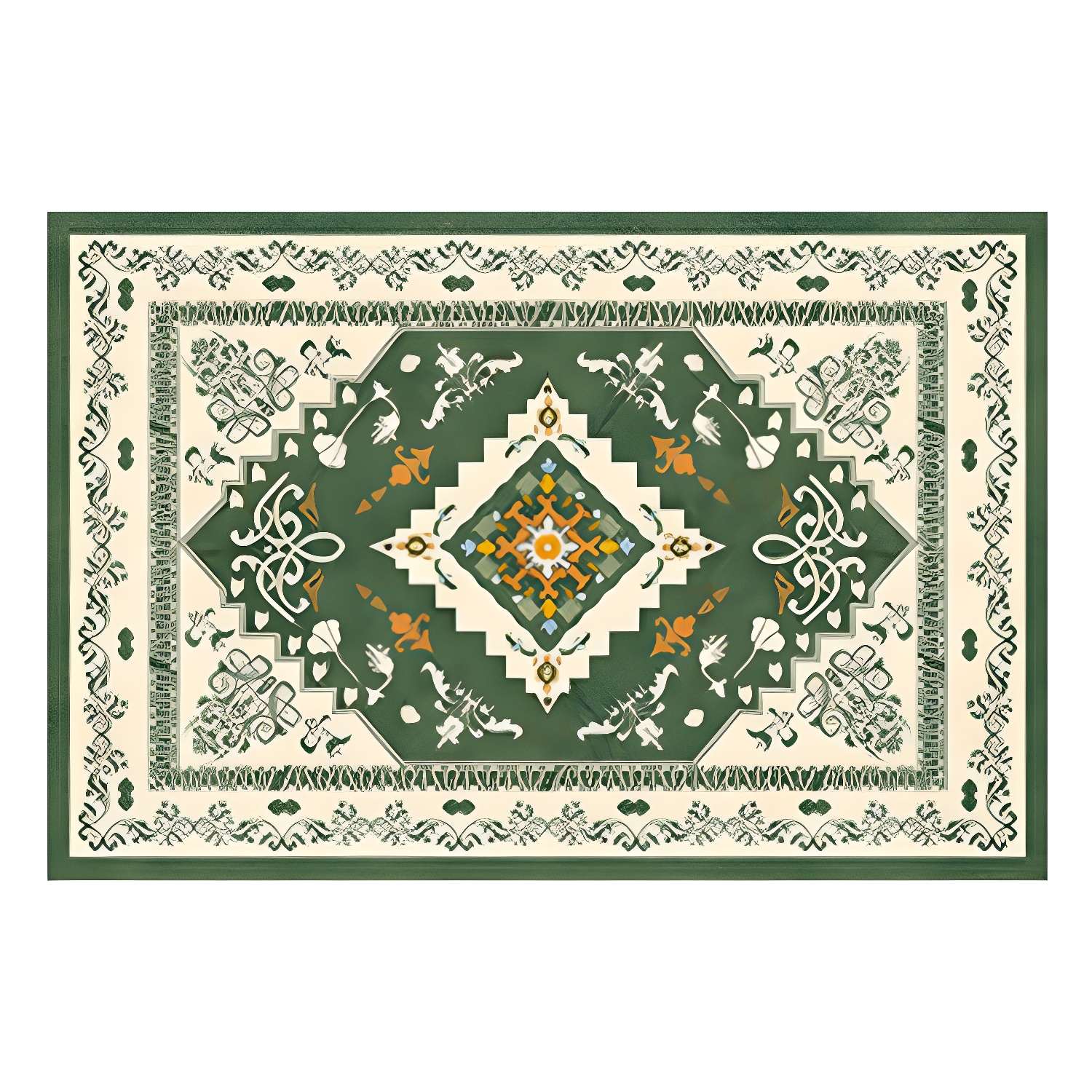 Bohemian Polyester Rectangle Area Rug with Graphic Print and Easy Care Feature for Indoor Use