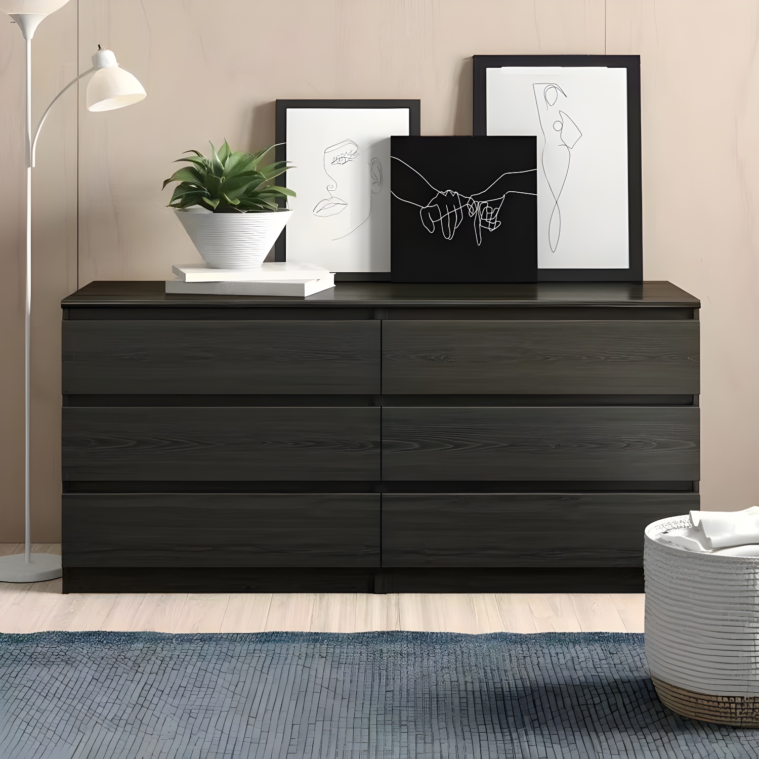 Contemporary Wooden Dresser with Clean Lines - Functional Bedroom Organizer