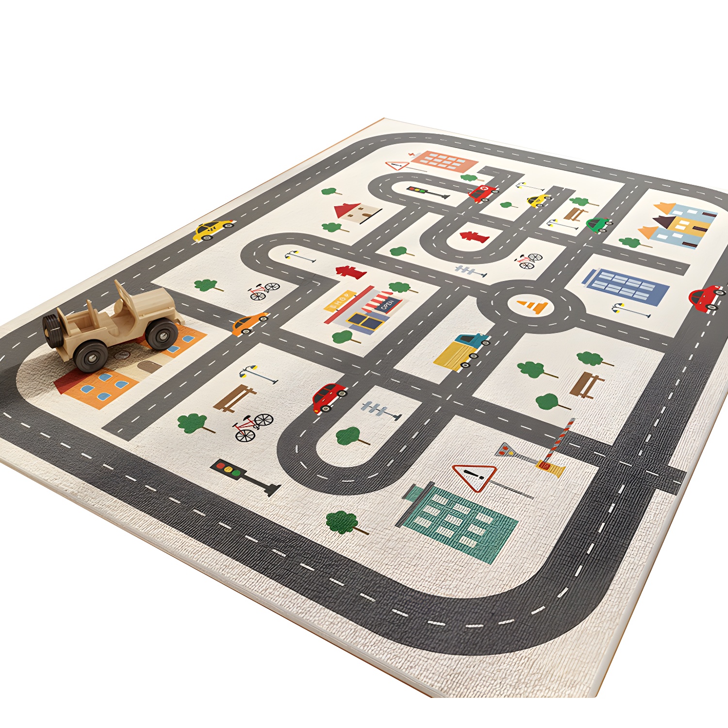 Indoor Use Kids Educational Polyester Fiber Area Rug with Anti-Slip Backing