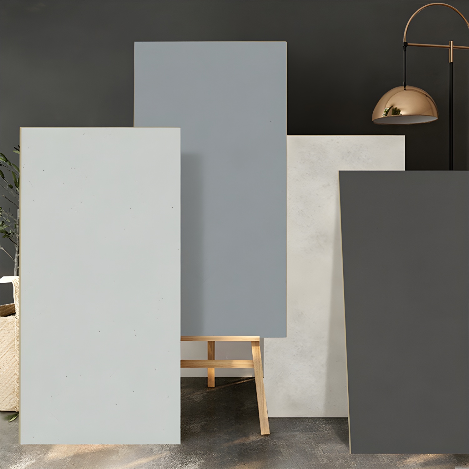 Durable Low Gloss Cement Laminate Tile with Scratch Resistant Surface