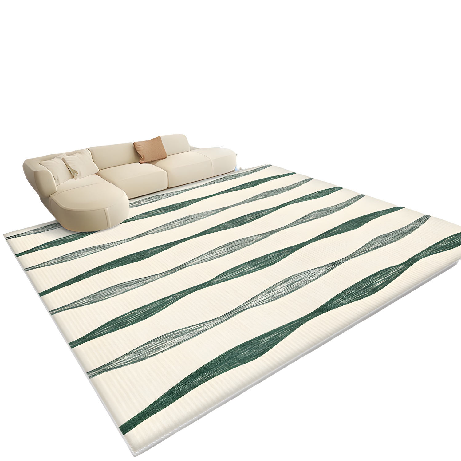 Indoor Modern Colour Block Area Rug with Anti-Slip Backing for Study Room, Living Room, and more