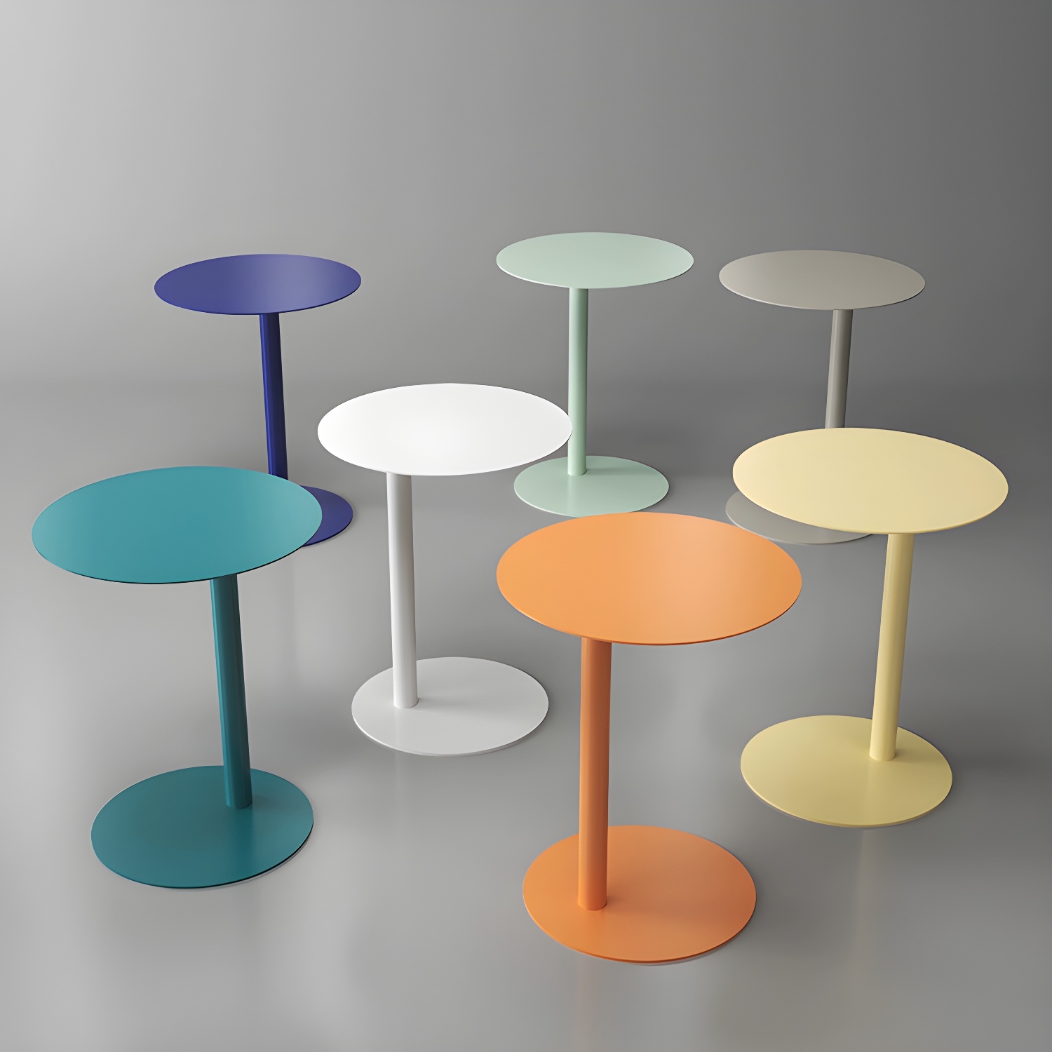 Nordic Colourful Round Metal C Table End Table with Sleek Scandinavian Design