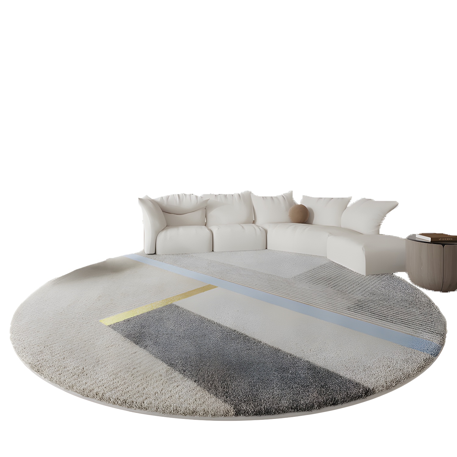 Indoor Use Modern Geometric Imitation Wool Area Rug with Anti-Slip Backing