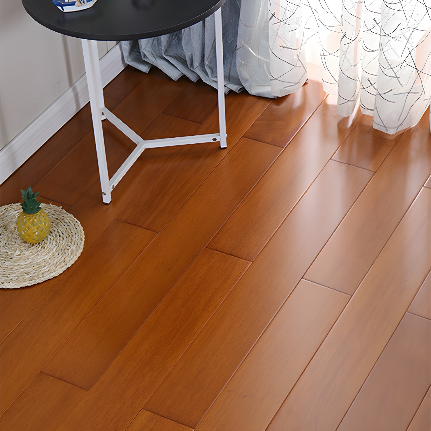 Medium Wood Modern Style Kasai Hardwood Flooring - Water-Resistant and Scratch-Resistant