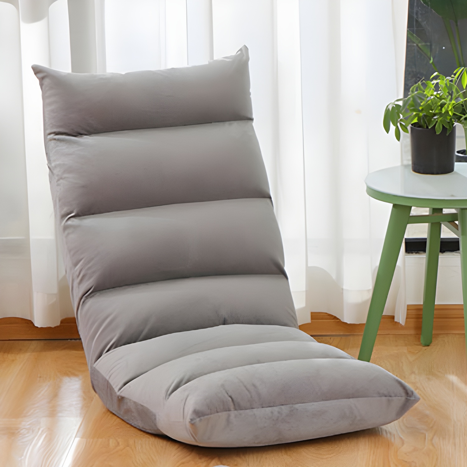 Cozy Cotton Bean Bag Lounger Pre-Filled with Plush Memory Foam