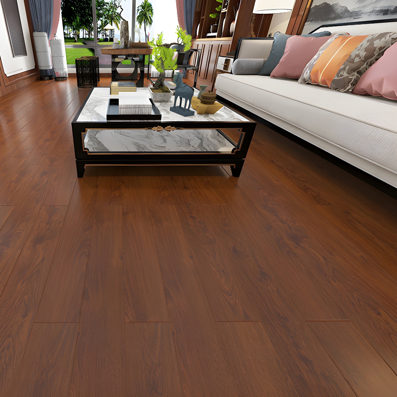 Stylish and Durable Water-Resistant Laminate Wood Flooring with Scratch Resistance