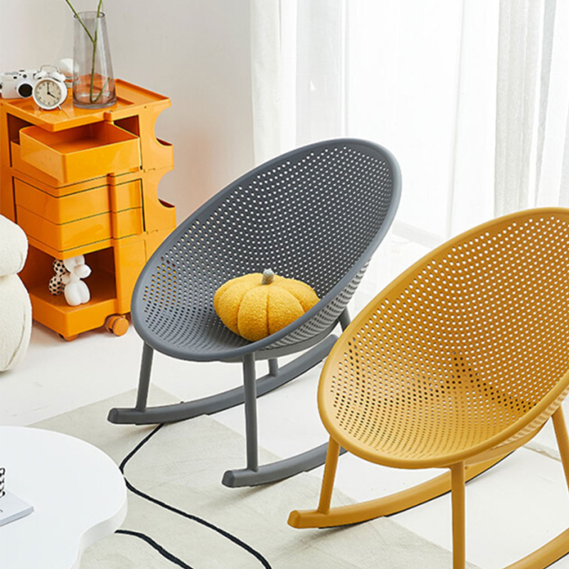 Traditional Plastic Rocking Chair with Water-Resistant Material and Sturdy Construction