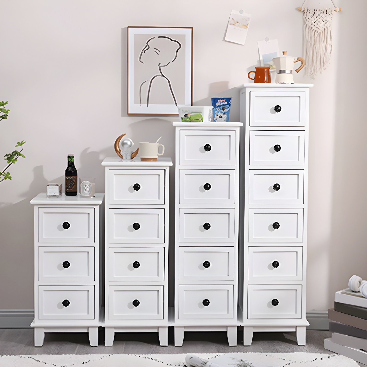 Elegant Solid Wood Vertical Dresser perfect for Lingerie with Drawers Included