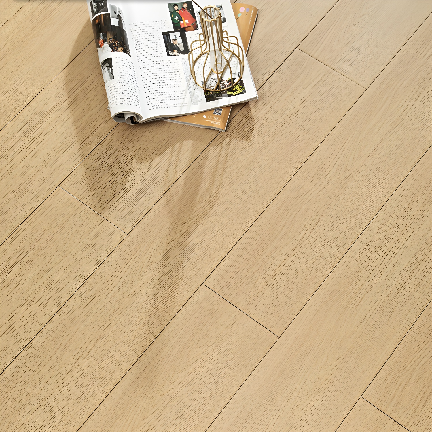 Kasai Waterproof Medium Wood Solid Wood Click-Lock Hardwood Flooring