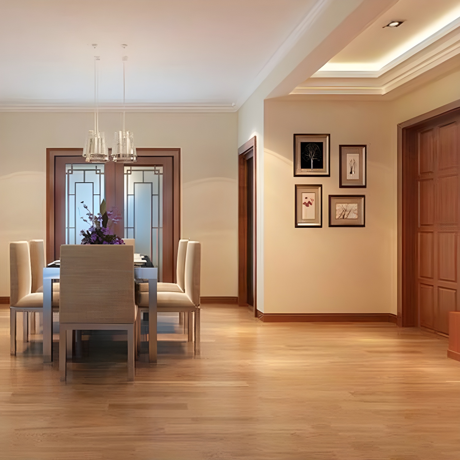 Kasai Medium Wood Tone Solid Hardwood Flooring with Wire Brushed Texture and Click-Lock Installation