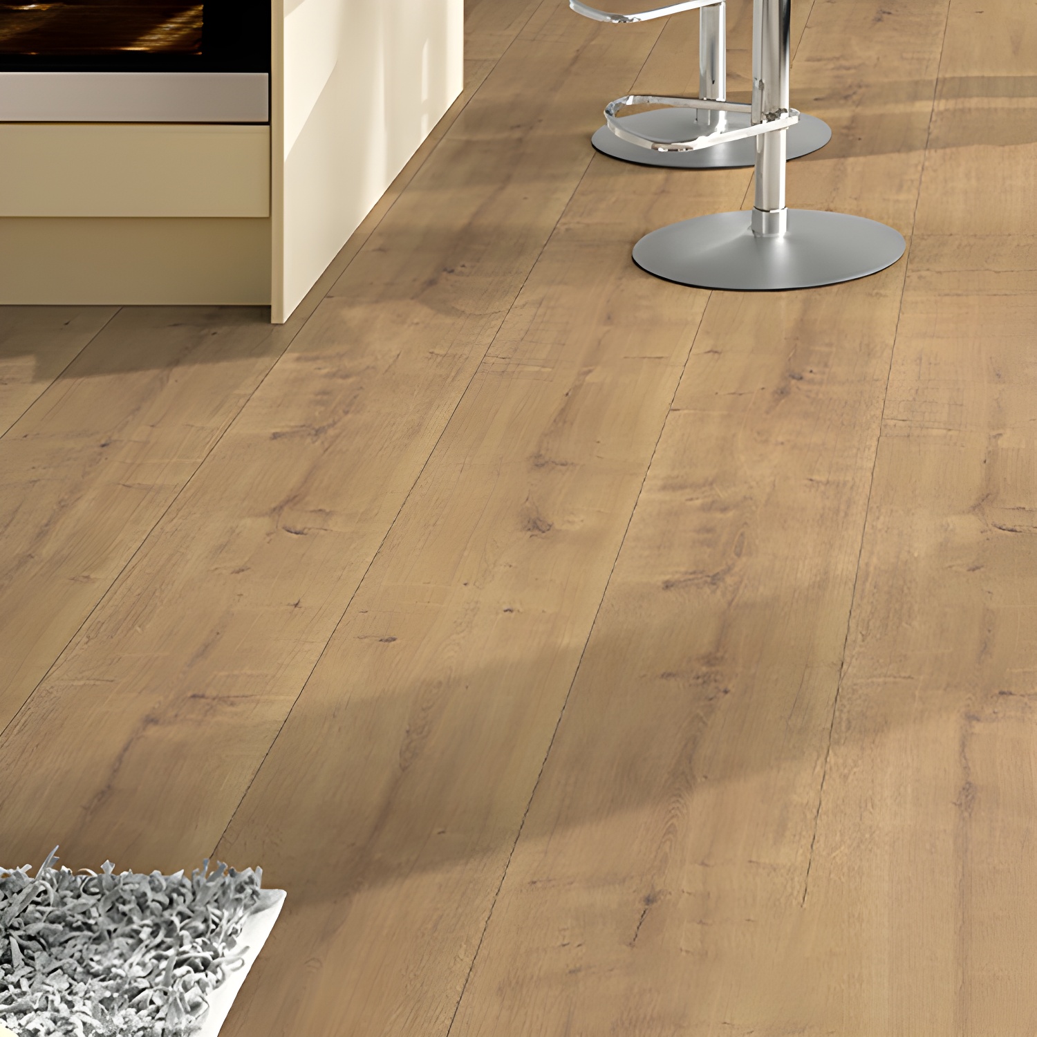 Elegant Water-Resistant Brown Laminate Wood Planks - Low Gloss Finish, Built to Last