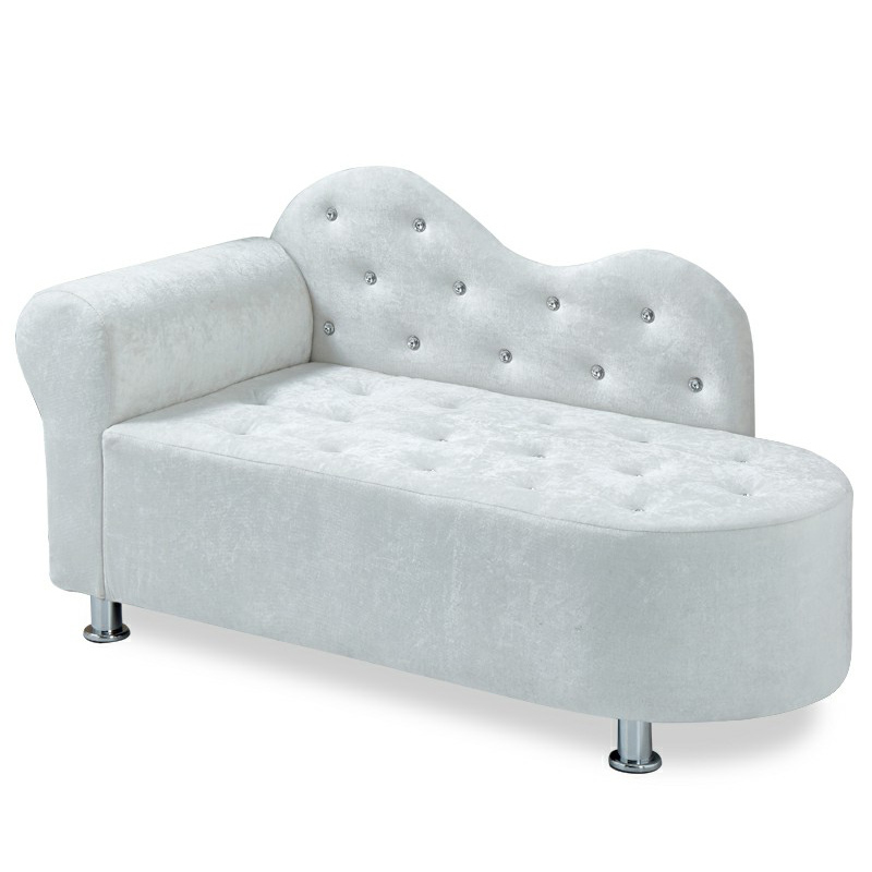 Scandinavian Style Chaise Lounge with Rolled Arm and Tufted Design