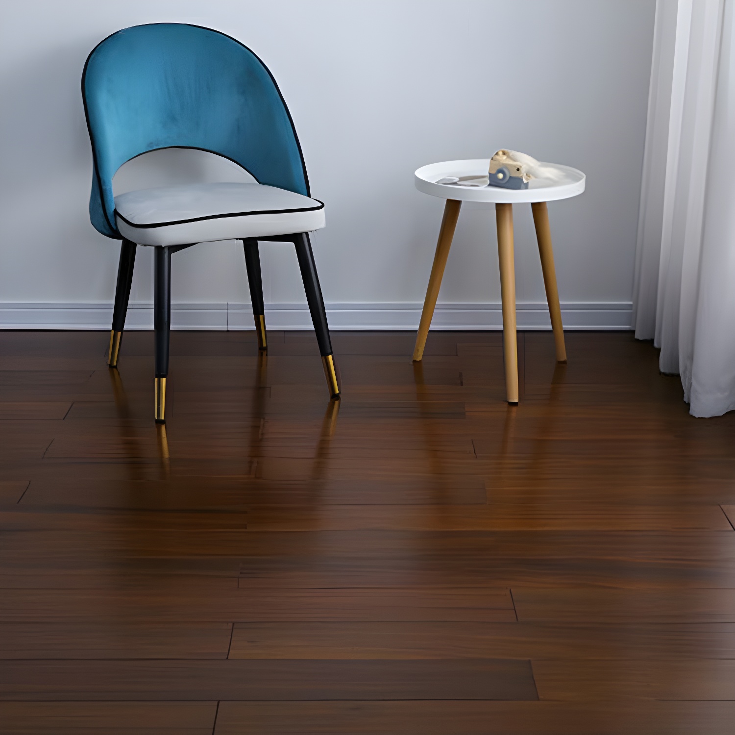 Waterproof Scratch-Resistant Okan Hardwood Flooring Upscale Modern Style