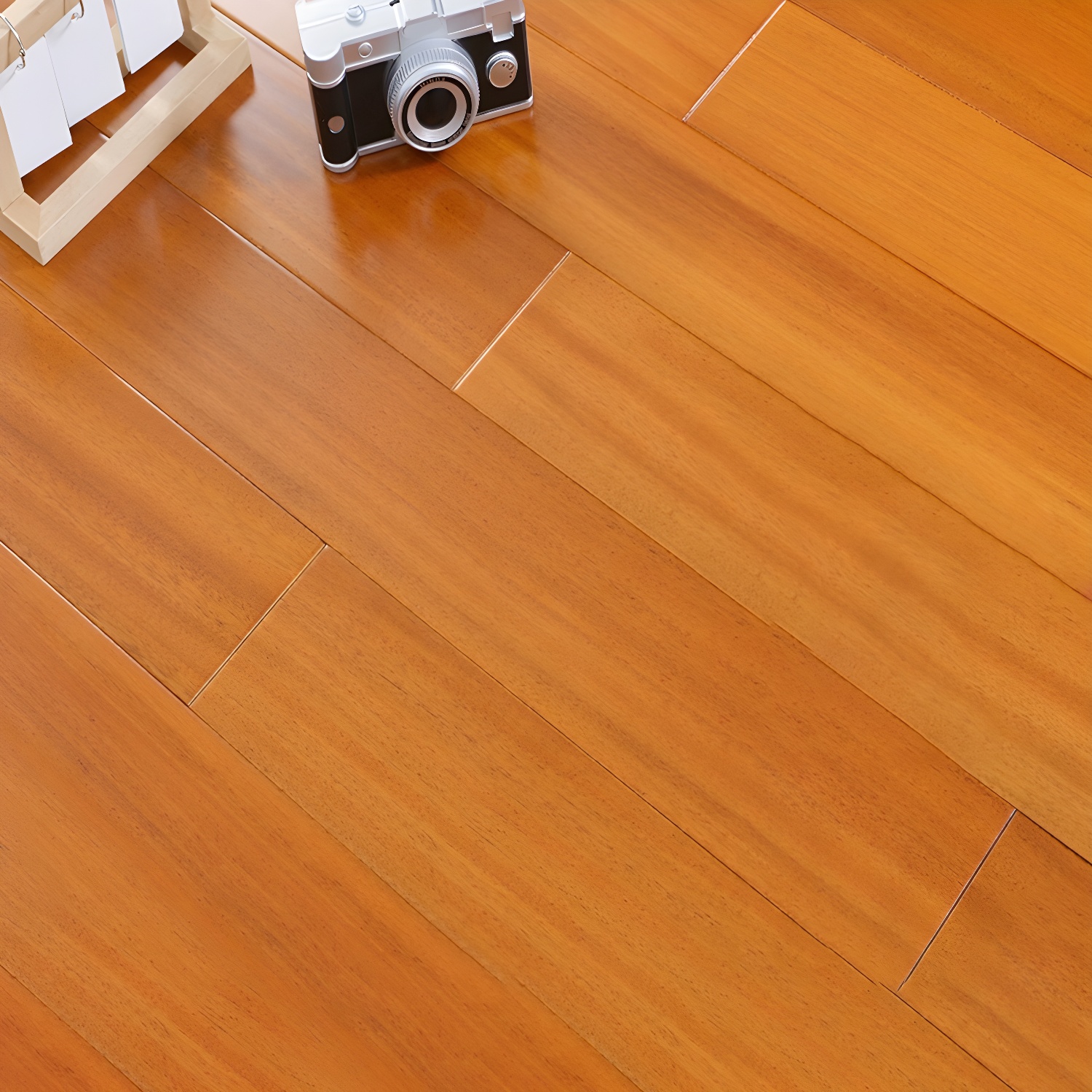 Rich Mahogany Click-Lock Solid Wood Flooring with Matte Finish - Scratch and Water Resistant