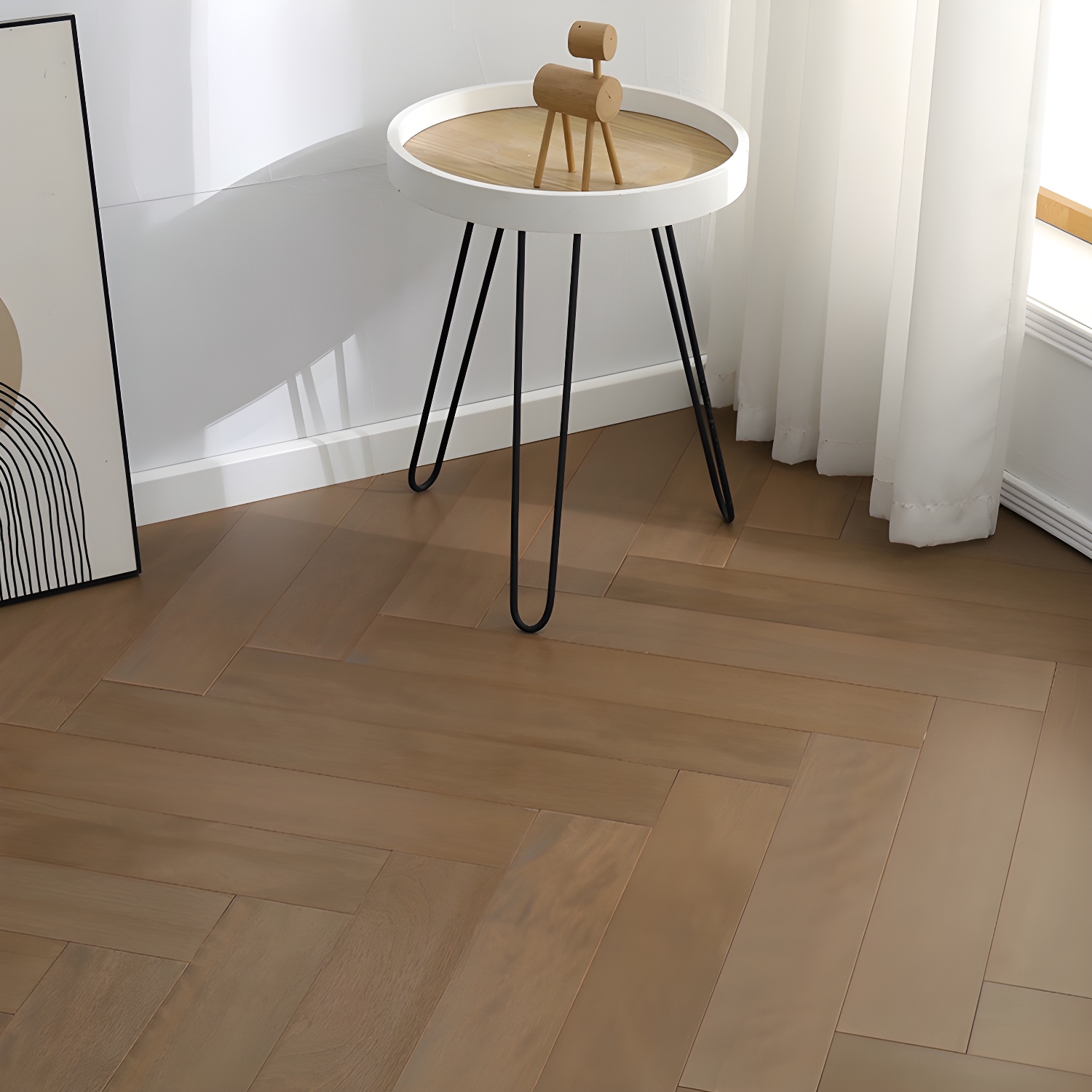 Waterproof and Scratch Resistant Vintage Brown Hardwood Flooring