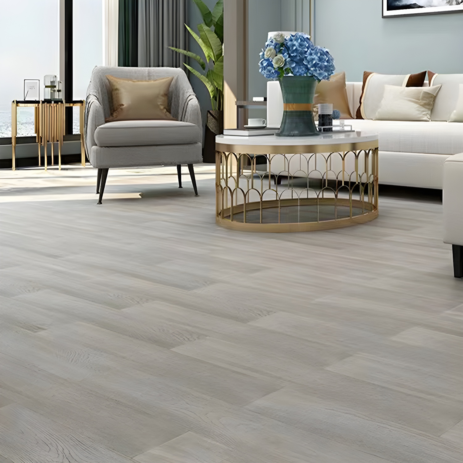 Matte Gray Oak Solid Wood Flooring - Waterproof, Scratch Resistant, 1.78cm Thickness
