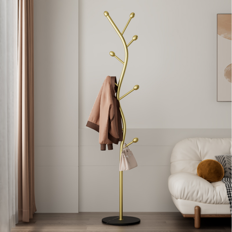 Minimalist Metal Coat Rack with 8 Hooks and Non-Upholstered Design