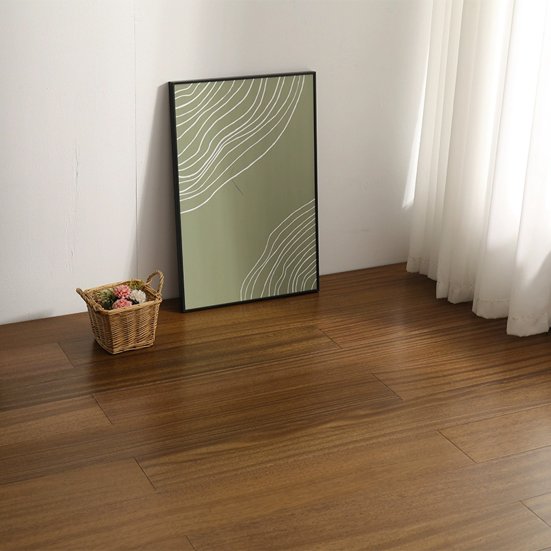 Wire Brushed Matte Solid Wood Flooring - Brown Tone Modern Style