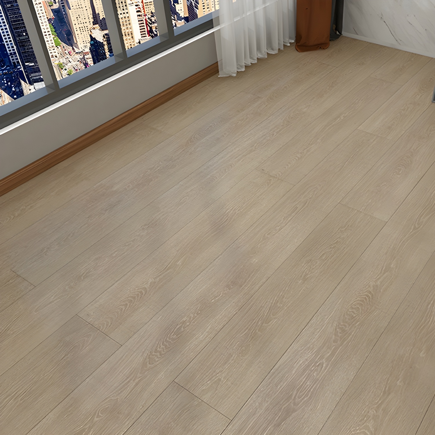 Elegant Water Resistant Laminate Wood Planks - Stain-Resistant Low Gloss Flooring for Stylish Living