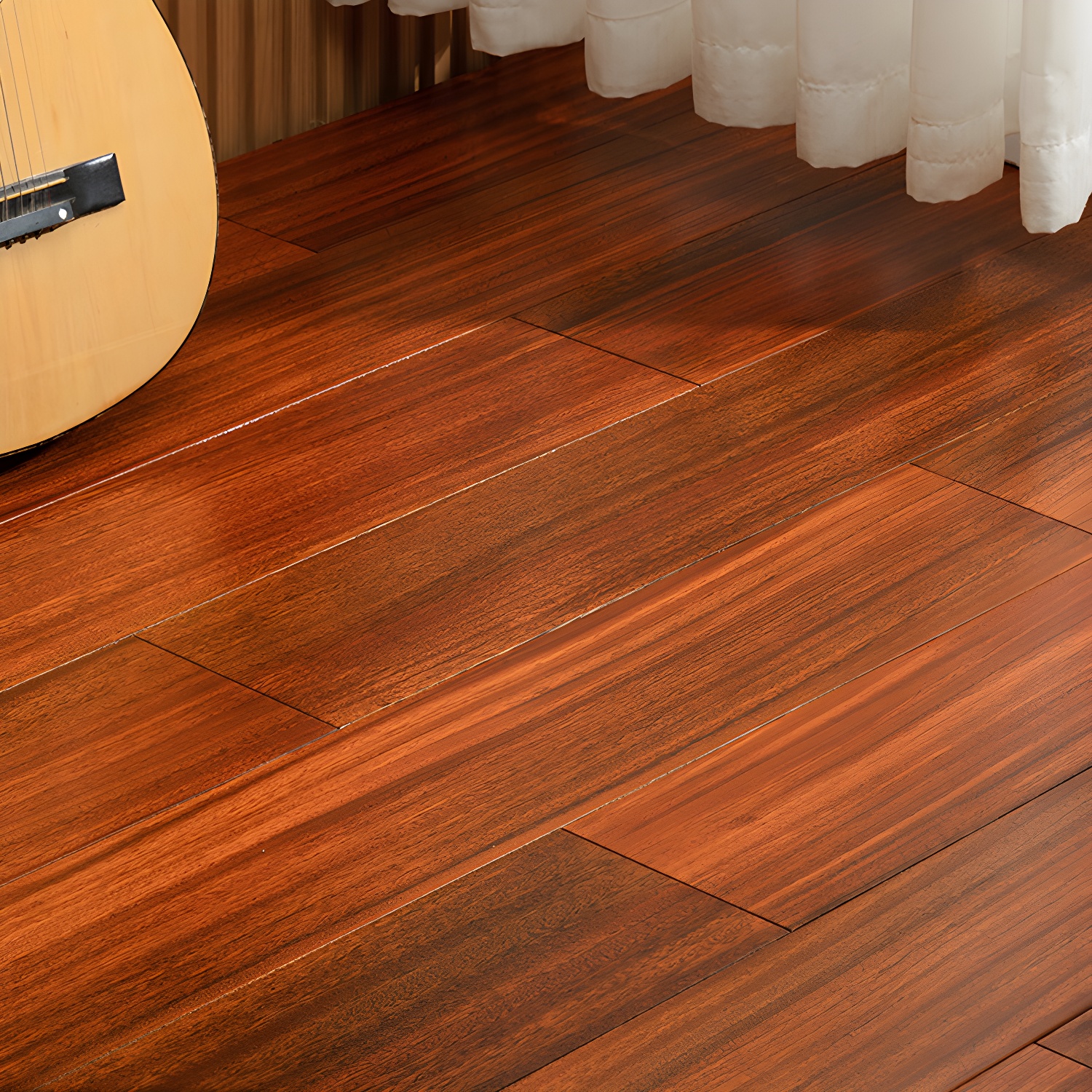 Medium Wook Waterproof Solid Wood Click-Lock Hardwood Flooring