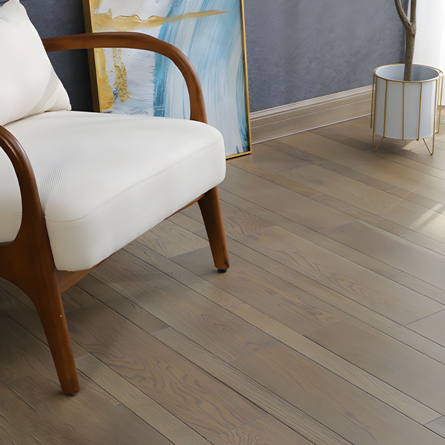 Medium Wood Wide Plank Click-Lock Solid Wood Rustic Vintage Hardwood Flooring