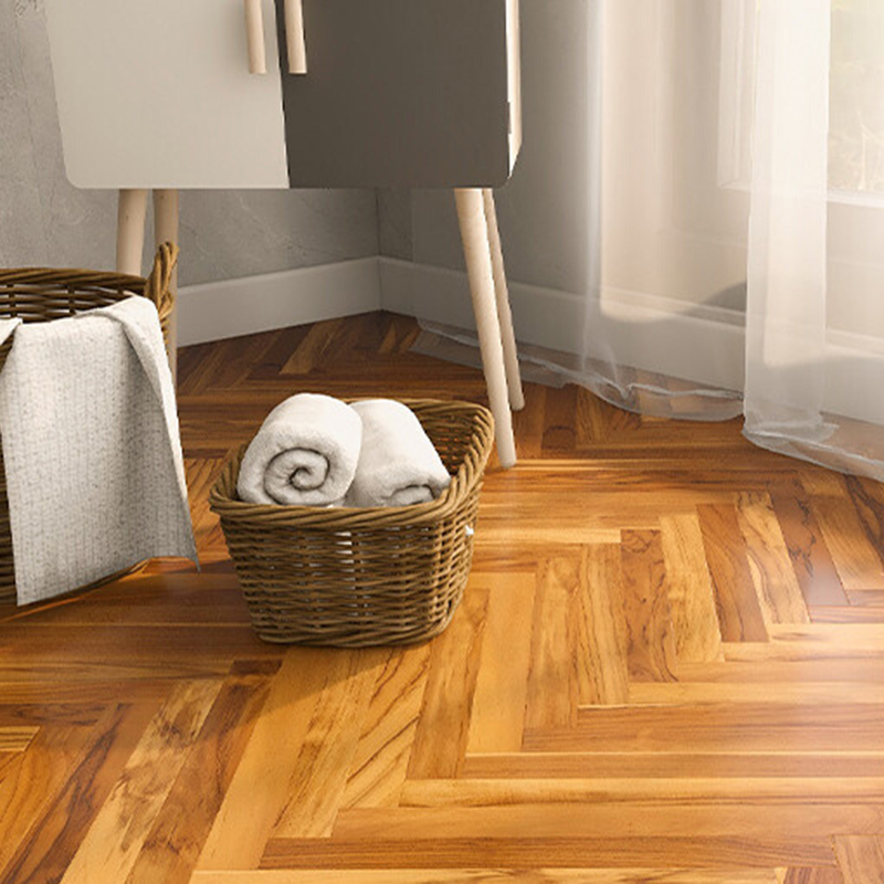 Luxury Teak Brown Parquet Click-Lock Hardwood Flooring for Fashion-FWD Women