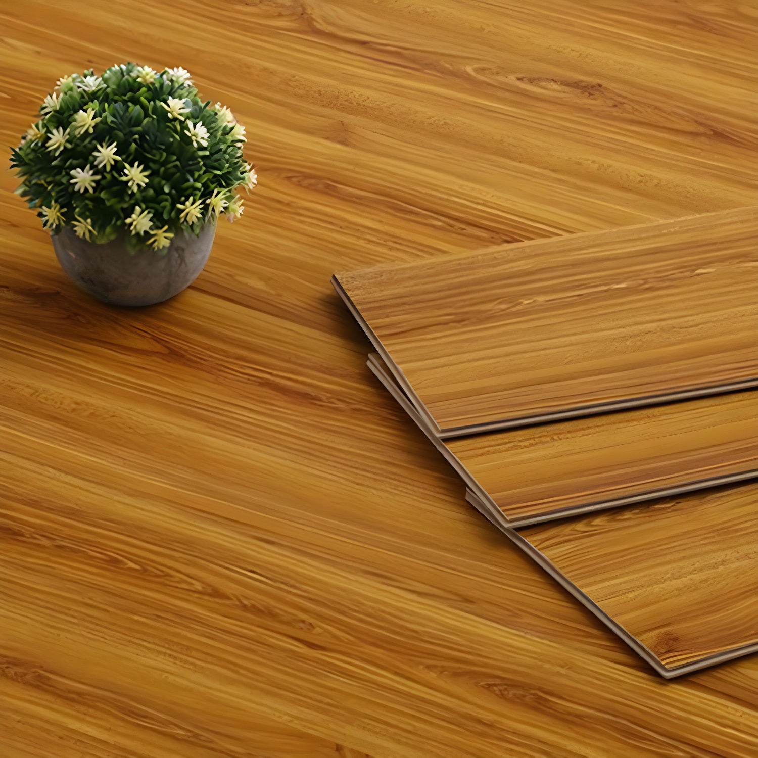 Smooth Low-Gloss Laminate Wood Planks for Living Space with Scratch and Fade Resistant Finish