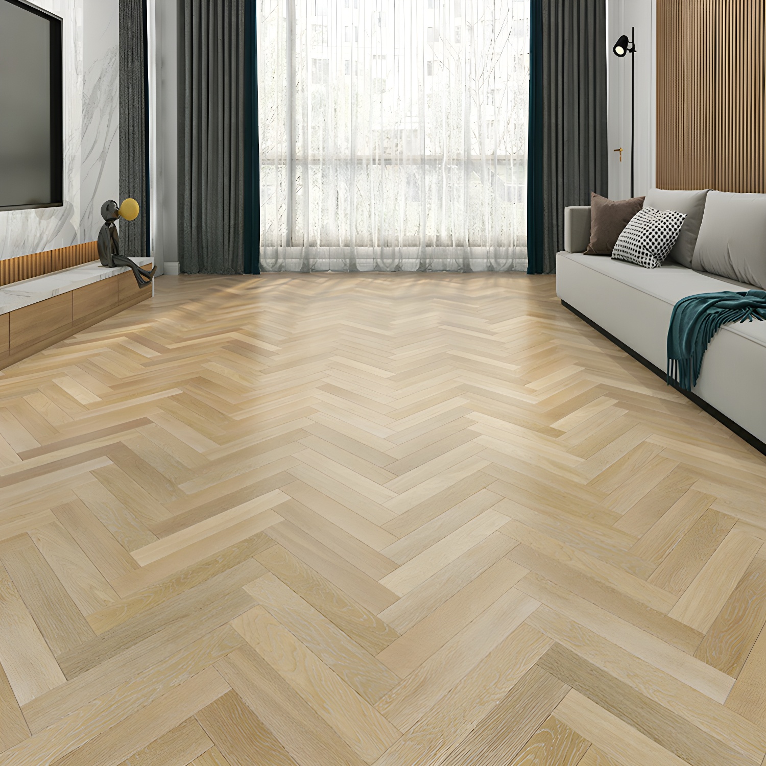 Low Gloss Waterproof Scratch Resistant Laminate Wood Planks for Living Space - Fade Resistant