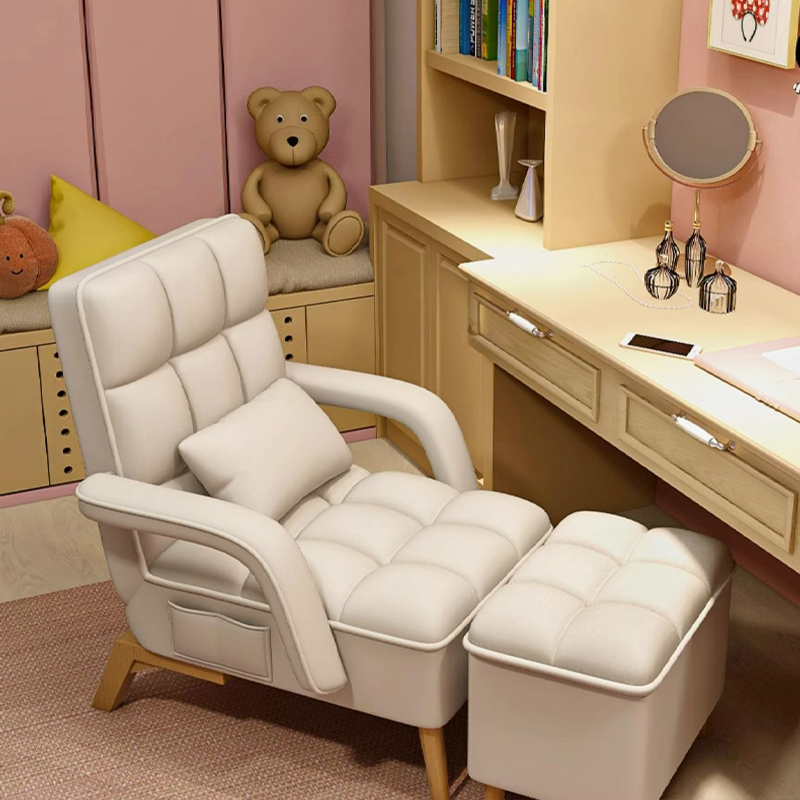 Scandinavian Style Ergonomic Recliner with Lumbar Support, Small Size, and Wood Frame