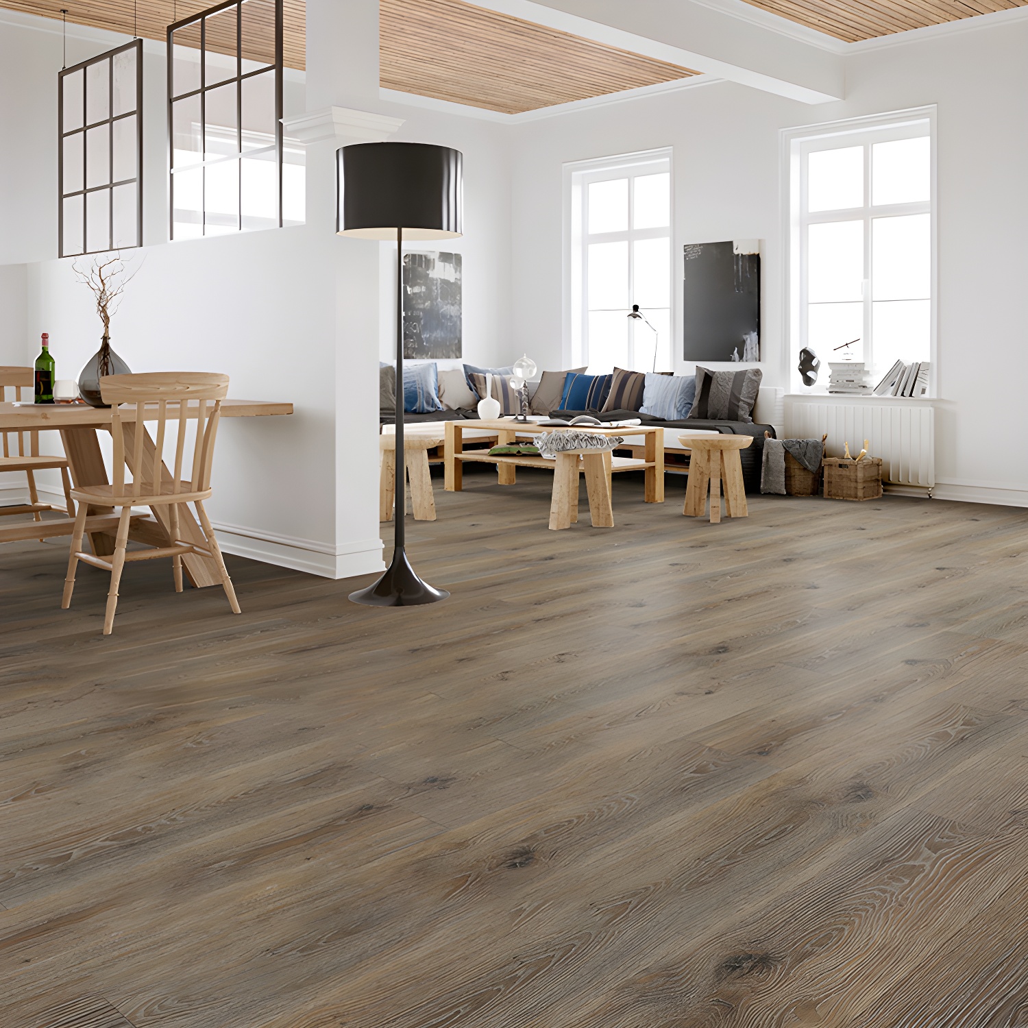 Luxury High Gloss Laminate Wood Planks - Waterproof Flooring for a Stunning Living Space