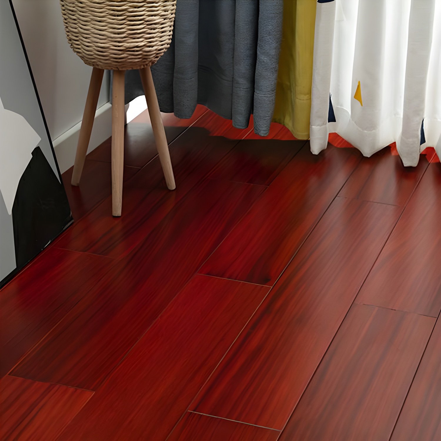 Smooth Red Wood Modern Style Solid Wood Tongue and Groove Hardwood Flooring