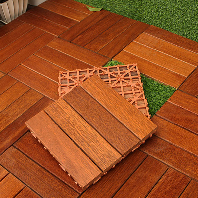 Smooth Brown Wood Modern Style Click-Lock Solid Wood Hardwood Flooring