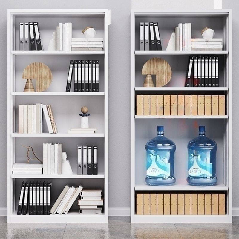 Modern White Steel Filing Cabinet with Lock, Adjustable Shelves & Key Mechanism