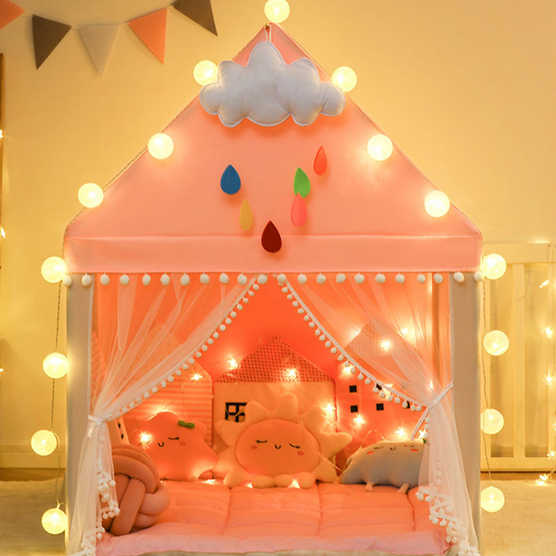 Medium-Sized Waterproof Play Tent with Tent Poles for Indoor/Outdoor Use and Windows Included