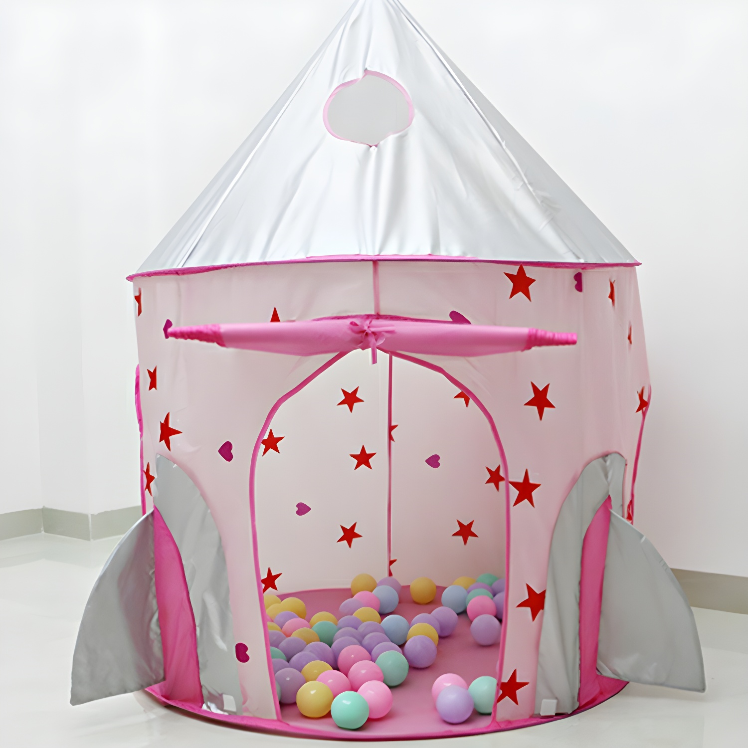 Modern Fabric Play Tent with Windows and Skylight for Indoor/Outdoor Use