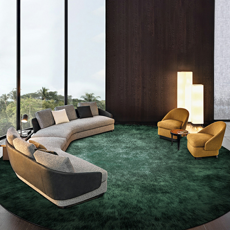 Glamorous Round Cotton Blend Area Rug for Adults' Room, Medium Thickness, Anti-Slip Backing