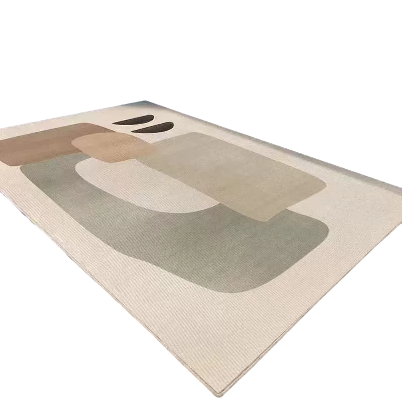 Indoor Use Modern Geometric Polyester Area Rug with Anti-Slip Backing for Multiple Rooms