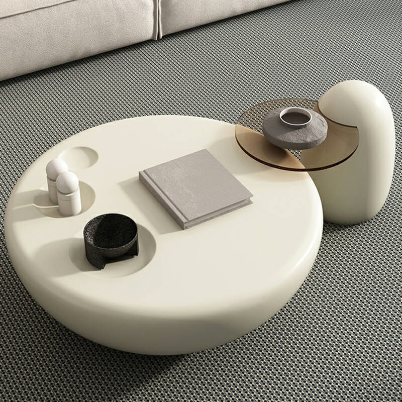 Modern Round Plastic/Glass Single/Nested Coffee Table Set/Side Table