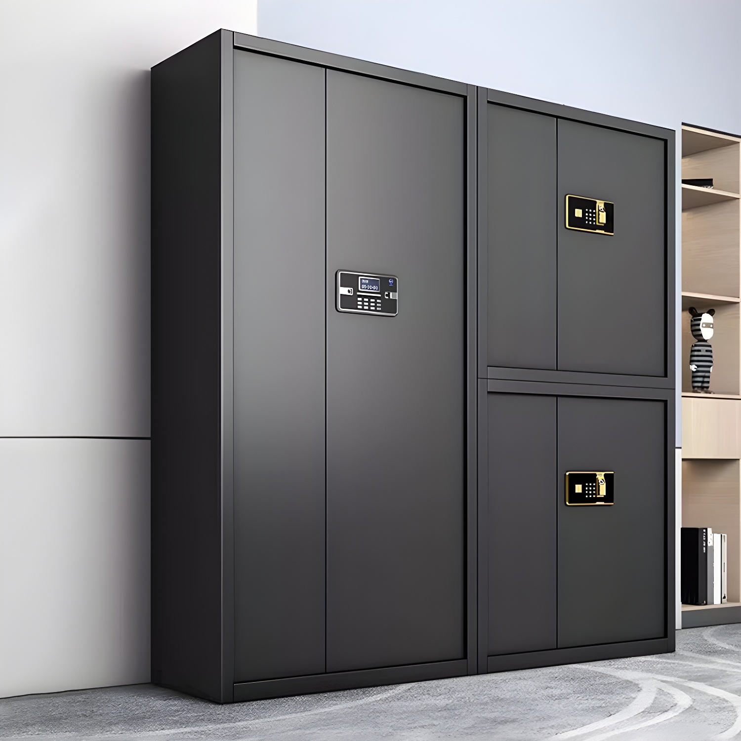 Elegant Steel Modern 2-Drawer Filing Cabinet, Fire Resistant & Locking