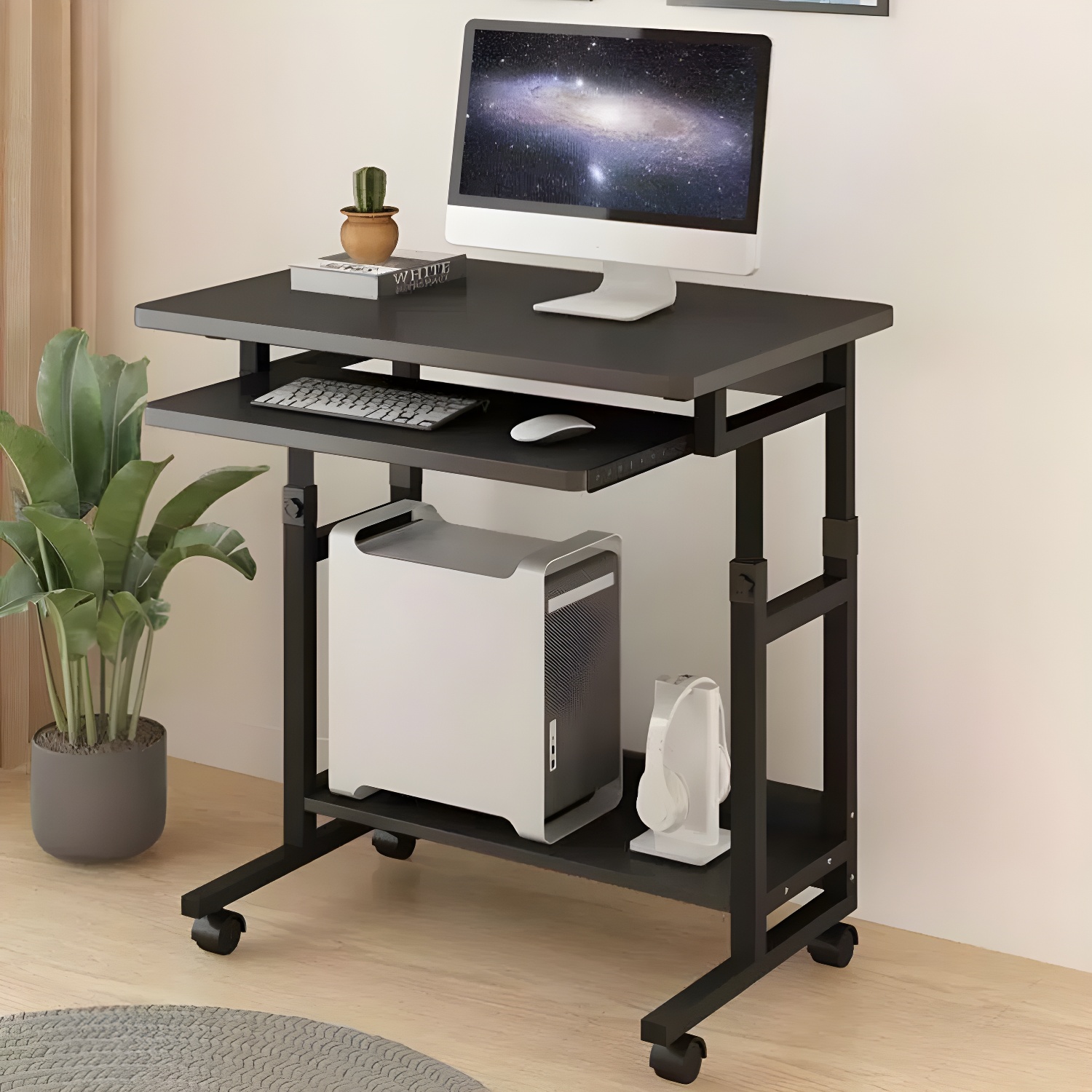 High-quality Laptop Table, Adjustable Height, Casters Included The Perfect Workstation