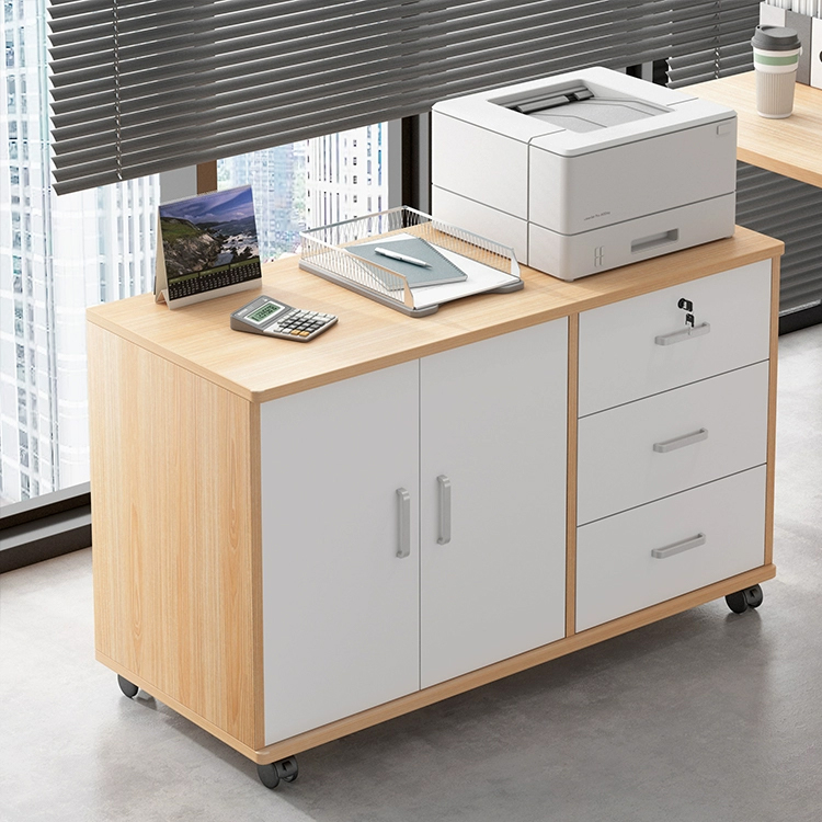 Wood Filing Cabinet with Casters & Drawers, Partial Assembly & Self-Close Glides