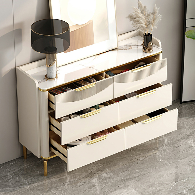 Modern Simple Style White Glam Dresser with Soft-Close Drawers